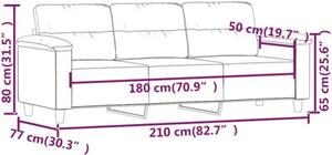 Sofa, 3-osobowa beÅ¼owy, 180 cm, tapicerowana mikrofibrÄ