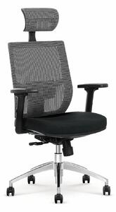 Szaro Obrotowy Czarny Ergonomiczny Fotel Biurowy Z Systemem Multiblock S4-P60