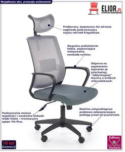 Szary biurowy fotel obrotowy z zagłówkiem - Retos