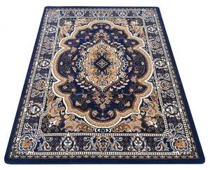 Granatowy prostokątny dywan - Malkin