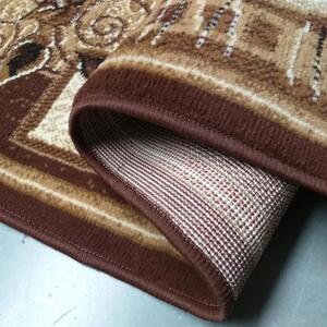 Brązowy prostokątny dywan w listki - Pixo