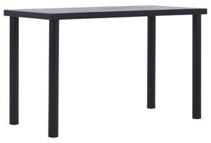 Stół jadalniany, czarny i betonowy szary, 120x60x75 cm, MDF