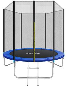 Tectake trampolina ogrodowa z siatką i drabinką - 244 cm