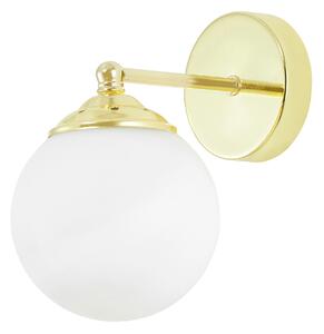 KINKIET LAMPA ŚCIENNA NOWOCZESNA ZŁOTO KLASYCZNE BIAŁA KULA FINO W1 LED