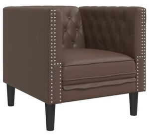 Zestaw 3-cz. wypoczynkowy chesterfield, brÄ zowy, sztuczna skÃ³ra