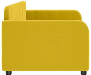 Sofa z funkcją spania, żółta, 80x200 cm, obita aksamitem