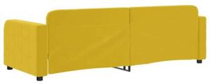 Sofa z funkcją spania, żółta, 80x200 cm, obita aksamitem