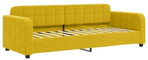 Sofa z funkcją spania, żółta, 80x200 cm, obita aksamitem