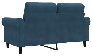 Sofa 2-osobowa, niebieski, 120 cm, tapicerowana aksamitem
