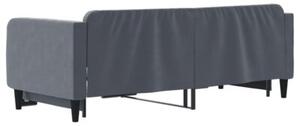 Sofa rozsuwana, ciemnoszara, 90x200 cm, aksamit
