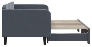 Sofa rozsuwana, ciemnoszara, 90x200 cm, aksamit
