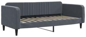 Sofa rozsuwana, ciemnoszara, 90x200 cm, aksamit
