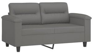 Sofa 2-osobowa z poduszkami, ciemnoszara, 120 cm, mikrofibra