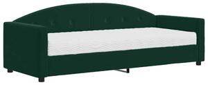 Sofa z materacem do spania, ciemnozielona, 80x200 cm, aksamit