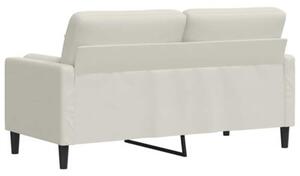 Sofa 2-osobowa z poduszkami, kremowa, 140 cm, aksamit