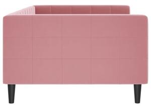 Sofa z funkcją spania, różowa, 100x200 cm, obita aksamitem