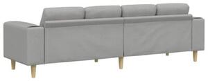 Nowoczesna sofa z podÅokietnikami w kolorze szarym z zestawem ottomanÃ³w