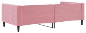 Sofa z funkcją spania, różowa, 100x200 cm, obita aksamitem