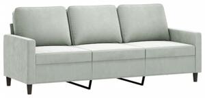 Sofa 3-osobowa z podnÃ³Å¼kiem, jasnoszara, 180 cm, aksamit
