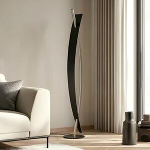 Lampa Podłogowa Lucande, Marija, ściemnialny, czarny, salon, metal, nowoczesny
