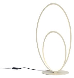 Designerska lampa stołowa beżowa z wbudowaną diodą LED z 3-stopniową regulacją jasności - Boomerang