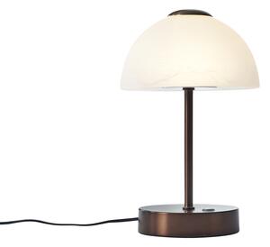 Designerska lampa stołowa ciemny brąz z LED z możliwością ściemniania - Joya