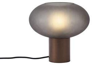 Designerska lampa stołowa brązowa z matowym szarym szkłem - Umbrella