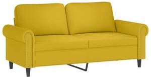 Sofa 2-osobowa z poduszkami, Å¼Ã³Åta, 140 cm, aksamit