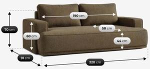 Sofa RozkÅadana Kanapa z FunkcjÄ Spania Dwuosobowa Do Salon BrÄ zowa CAMELIA