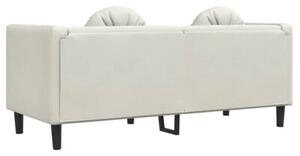 Sofa 2-osobowa z poduszkami, kremowa, aksamit