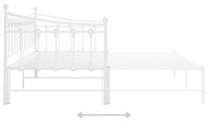 Sofa z wysuwaną ramą łóżka, biała, metalowa, 90x200 cm
