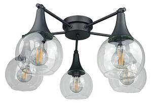 Keter Lighting Żyrandol natynkowy STAR 5xE27/60W/230V czarny/przezroczysty KE0175