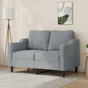 Sofa 2-osobowa, jasnoszara, 120 cm, tapicerowana tkaninÄ
