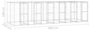 Kojec zewnętrzny dla psa, stal galwanizowana, 14,52 m²