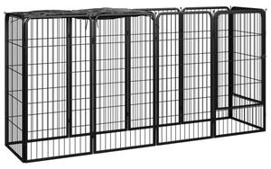 Kojec dla psa, 10 paneli, czarny, 50x100 cm, stal