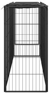 Kojec dla psa, 10 paneli, czarny, 50x100 cm, stal