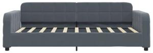 Sofa rozsuwana z szufladami, ciemnoszara, 90x190 cm, aksamit