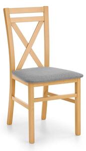 Tapicerowane krzesło krzyżak drewniane dąb miodowy C6-F97