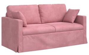 Modularna sofa aksamitna w kolorze rÃ³Å¼owym z czarnymi akcentami