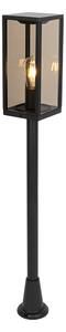 Zewnetrzna Stojąca lampa zewnętrzna czarna przydymiona 100 cm IP44 - Charlois Oswietlenie zewnetrzne