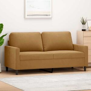 Sofa 2-osobowa, brÄ zowa, 140 cm, tapicerowana aksamitem