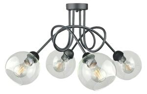 Keter Lighting Żyrandol natynkowy EVIE 4xE27/60W/230V antracyt/przezroczysty KE0188