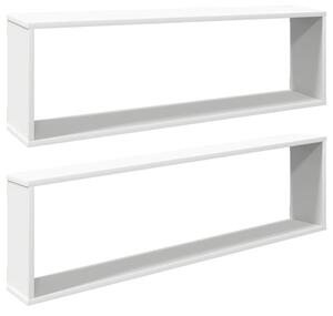 Półki ścienne kostki, 2 szt., białe, 100x15x30 cm