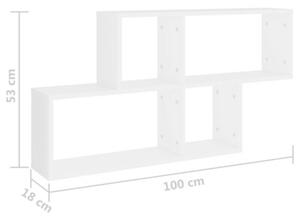 Półka ścienna, biała, 100x18x53 cm, materiał drewnopochodny