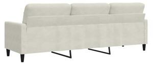Sofa, 3-osobowa kremowa, 210 cm, tapicerowana aksamitem