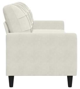 Sofa, 3-osobowa kremowa, 210 cm, tapicerowana aksamitem