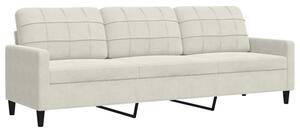 Sofa, 3-osobowa kremowa, 210 cm, tapicerowana aksamitem