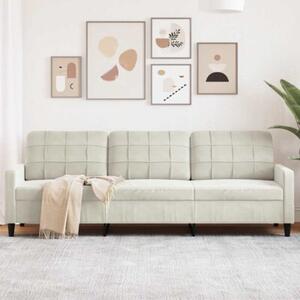 Sofa, 3-osobowa kremowa, 210 cm, tapicerowana aksamitem
