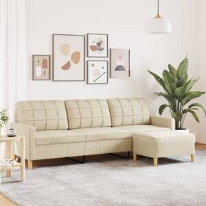 Sofa 3-osobowa z podnÃ³Å¼kiem, kremowa, 210 cm, tkaninÄ
