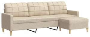 Sofa 3-osobowa z podnÃ³Å¼kiem, kremowa, 210 cm, tkaninÄ